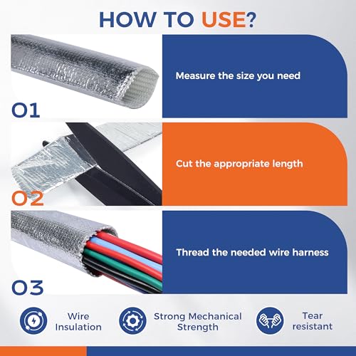 Automotive Heat Shield Sleeve High Temp Sheathing Roll 3/4inch-12ft - size: 3/4"-12Ft