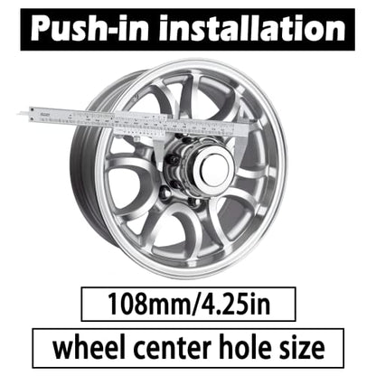 4Pcs 4.25" OD 4.11" H Push Through Trailer Wheel Center Cap for Rim - color: Chrome, size: 4.25" Hub 3.66" H