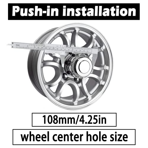 4Pcs 4.25" OD 4.33" H Push Through Trailer Wheel Center Cap for Rim - color: Chrome, size: 4.25" Hub 4.33" H
