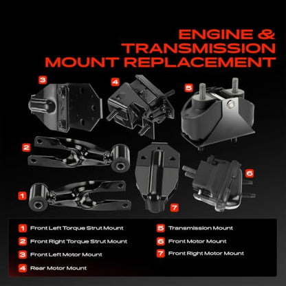 A-Premium Engine Motor and Transmission Mount Kit, with Torque Strut Mount