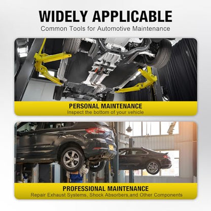 YELLOW JACKET Underhoist Support Stand 3/4 Ton Capacity with Foot Pedal, Lifting from 52.8" to 76.5", 12 Inch Diameter Base, Bearing Mounted Spin Handle, Contoured Saddle, Supports Vehicle Components - size: 3/4 ton with Foot Pedal
