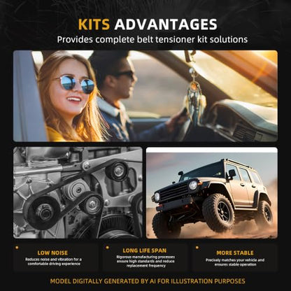 Serpentine Belt with Tensioner Kit #38177 419-015 49281 89316 - size: 2002-2010 for Cobalt/Sunfire