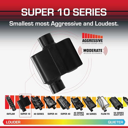 Flowmaster Super 10 Series Muffler – 3.00" Offset In / 3.00" Center Out - color: Offset In / Center Out