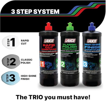 LAUCO Step 2 Fine Polish Compound – 32oz, Professional Swirl Mark & Scratch Remover for Automotive Paint, Silicone-Free, Clear Coat Safe Polishing Compound for High-Gloss Finish, Body Shop 36102 - style: Step2–32oz