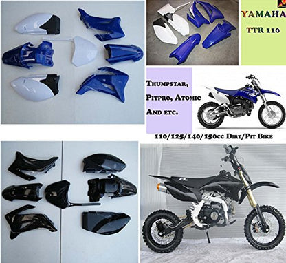 TDPRO Plastic Fender Fairing Kit for TTR-R110E Pit Dirt Bike (Blue) - color: Blue