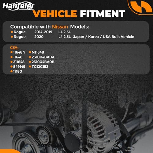 11648N Alternator for Nissan Rogue L4 2.5L 2014–2020 - size: 11648