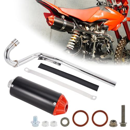 28mm Exhaust Muffler Pipe Kit Red for 70cc-125cc CRF50 XR50 Dirt Pit Bike