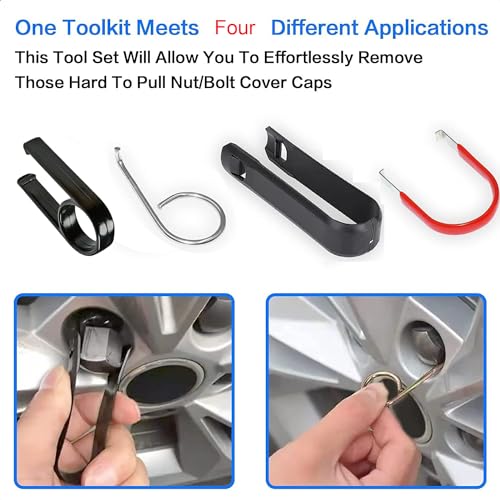 Gebildet 10PCS Wheel Bolt Cap Cover Removal Tool for Cars, 3+3+2+2 Universal Car Locking Lug Tyre Nut Center Cover Cap Puller Tweezers Bolt Nut - color: Mix