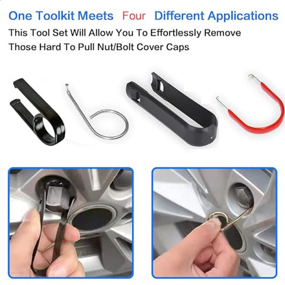 Gebildet 10PCS Wheel Bolt Cap Cover Removal Tool for Cars, 3+3+2+2 Universal Car Locking Lug Tyre Nut Center Cover Cap Puller Tweezers Bolt Nut - color: Mix
