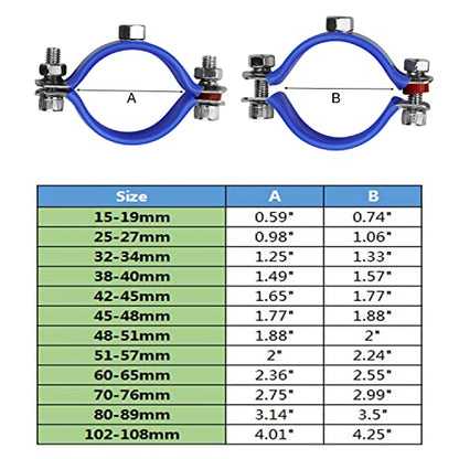 2PCS 304 Stainless Steel Wall Ceiling Mount Pipe Supports, Split Ring Hanger for OD Pipe 25-27mm - size: 25-27mm, style: split ring hanger ONLY