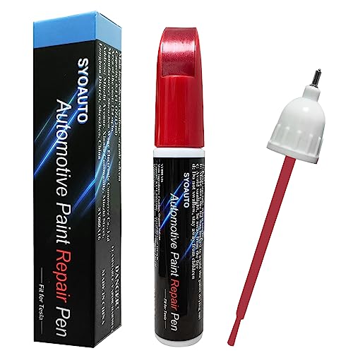 SYOAUTO Ultra Red PR01 Touch Up Paint for Tesla Model Y 3 X S Car Touch Up Paint Pen 0.4 oz Automotive Scratch Repair Pen Brush and Tip 2 in 1 Pen (Ultra Red PR01) - color: Ultra Red (PR01)