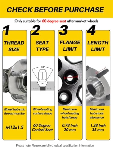 MIKKUPPA M12x1.5 Wheel Lug Nuts, Black 24PCS Spline Tire Nuts with Socket - color: Black, size: M12x1.5, style: 24 PCS