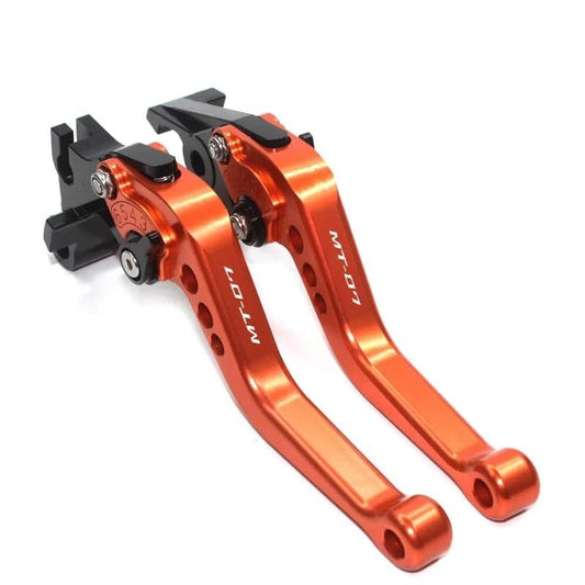 MT07 MT 07 MT-07 2014-2024 2015 for Motorcycle CNC Accessories Short Brake Clutch Levers Adjustable Orange - color: Orange
