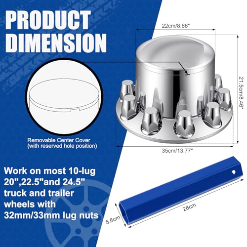 JiiinMiiin 33mm 4 Rear Semi Truck Axle Wheel Cover Lug Nut Cover - size: 4 Rear