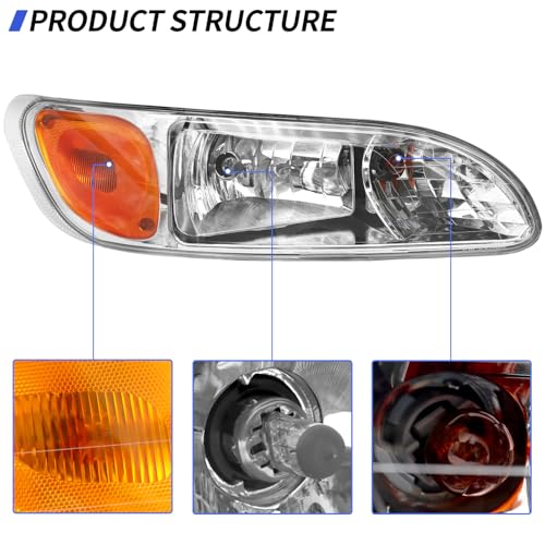 Headlight Assembly Pair Fits for 2005-2016 Peterbilt 325 330 386 387 - color: Left Driver Side
