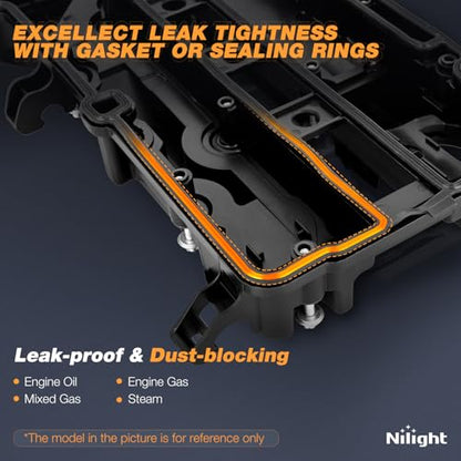 Nilight Engine Valve Cover with Gasket, Replace# 25198498 55573746 264968 - size: for Cadillac ELR 2014-2016 & Buick Chevrolet