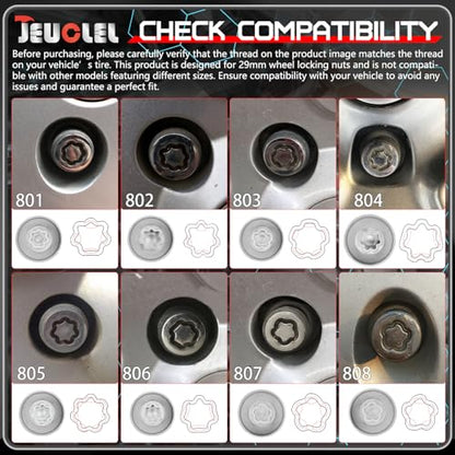 801 Wheel Locking Nut Key for Jeep, ID 29mm Lug Removal Tool - size: 801