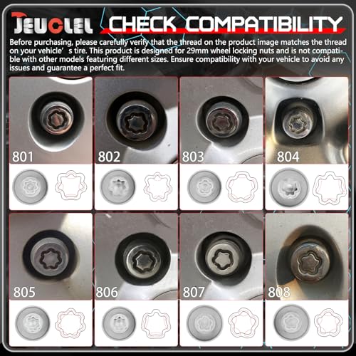 805 Wheel Locking Nut Key for Jeep, ID 29mm Lug Removal Tool - size: 805