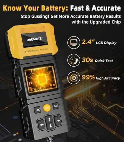 12V/24V Battery Tester with Printer OBDMATE BT770 Battery Load Tester