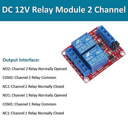 4pcs DC 12V Relay Module 2 Channel Relay Board with Optocoupler Support High or Low Level Trigger - size: 2 Channel - 12V