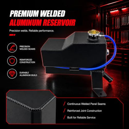 603102 Aluminum Coolant Reservoir Tank with Sensor & Cap for Chevy - size: Aluminum603-102