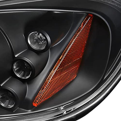 SPEC-D TUNING Black Dual LED Halo Projector Headlights - color: Black Housing Clear Lens