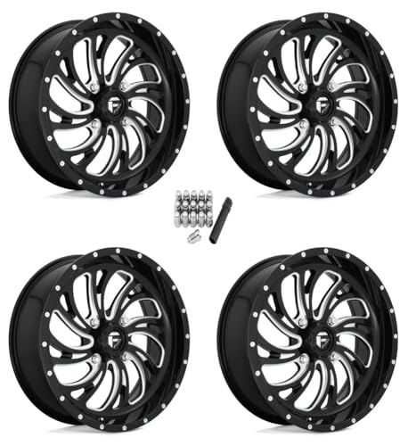 Fuel Kompressor Gloss Black Milled 20x7 ATV/UTV Wheels/Rims Polaris Polaris Sportsman XP 550/850/1000 (Full Set)