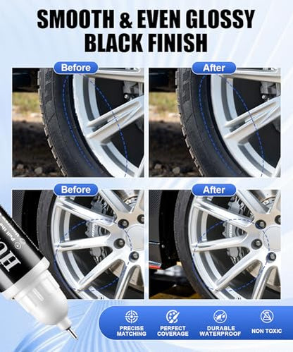 Amiss Sliver Flash Rim Repair Kit, Wheel Paint and Rim Paint Touch Up Pen for Curb Rash, Universal Alloy Wheel Scratch Repair for Scratches and Scuffs, Car Accessories (Sliver Flash) - color: Sliver Flash