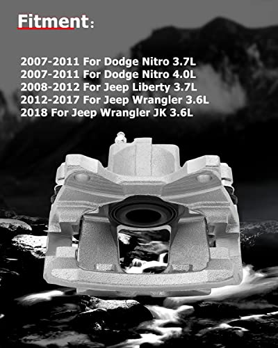 cciyu Rear Left & Right Disc Brake Calipers w/Bracket 18B5046 18B5047 - size: Rear[18B5046+18B5047]
