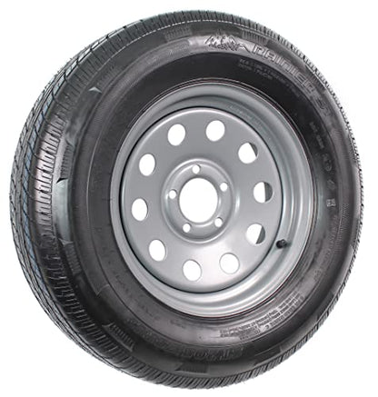 eCustomrim Radial Trailer Tire Rim Assembly ST205/75R15 Load C 5 Lug Silver