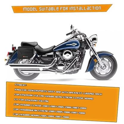Kinglemc Crash Bar Engine Guard for Kawasaki Vulcan(Black) - color: Black, size: VN1600A VN1600E