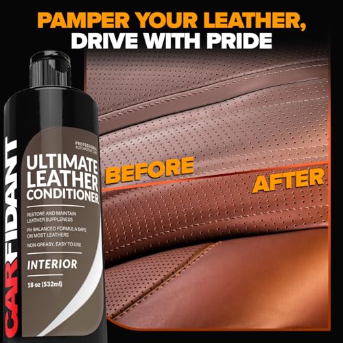 Leather Couch Conditioner & Restorer - Full Leather Restore & Conditioning Kit with Applicator Pad for Car Seats, Couch, Furniture, Shoe, Sofa, Bag & Purses - 18 fl. oz. - style: Leather Conditioner