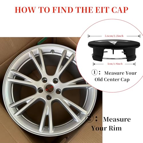 4 Pack Wheel Center Cover for Tesla Model 3 & Model Y,56mm Hubcaps Wheel Rim Cover Tesla Center Caps Hubcaps+4 Car Valve Stem Caps (Glossy Black+Silver Emblem) - color: Glossy Black+Silver Emblem