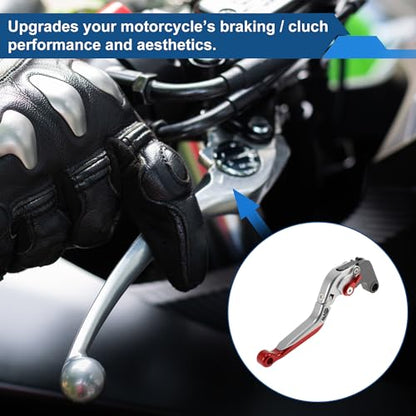 Short/Long Brake Clutch Lever for Suzuki GSXR600 2006-25 Titanium - color: Titanium Handle Red End