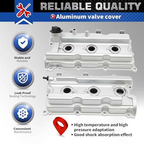 Aluminum Valve Cover Compatible with Pathfinder Frontier NV1500 NV2500 4.0L - color: Silver