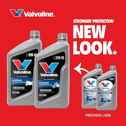 Valvoline 4-Stroke Motorcycle Full Synthetic 10W-40 Motor Oil 1 Quart - size: 1 QT, style: Full Synthetic