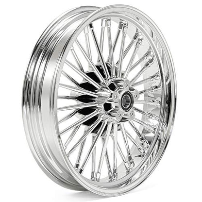 TOFR 18x3.5 16x5.5 Chrome Fat Spoke Wheels For Harley Softail Chopper 06-17 - color: Chrome, size: Front：18x3.5 Rear：16x5.5