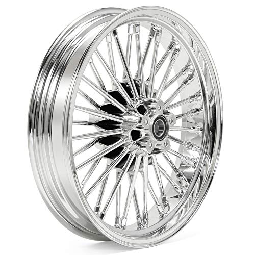 TOFR 18x3.5 18x5.5 Chrome Fat Spoke Wheels For Harley Softail Chopper 06-17 - color: Chrome, size: Front：18x3.5 Rear：18x5.5