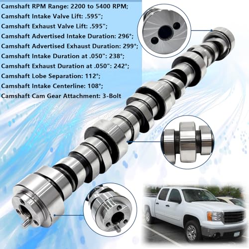 E1841P LS Stage 3 Cam Kit, Fit for 1997-2007 Chevy/GMC Gen3/4 4.8 5.3 5.7 6.0 V8 Vortec Engines, Includes .595" Camshaft, Timing Chain, Oil Pump - color: With Timing Chain & M295 Oil Pump