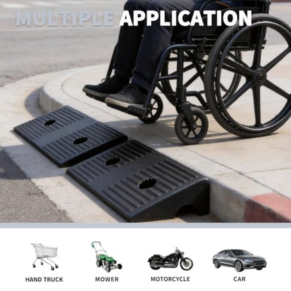 1.0 Inch Rise Rubber Curb & Threshold Ramp 2 PCS 16.93"x2.95" - size: 1.0"Height