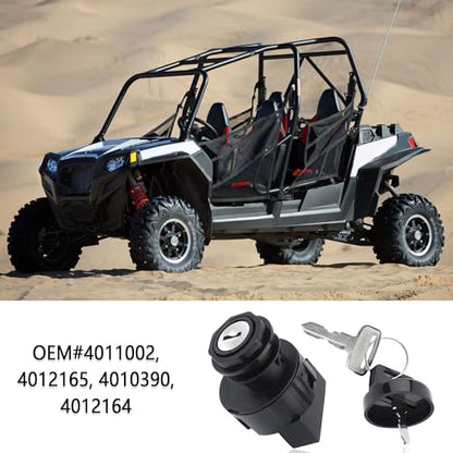Ignition Key Switch OEM#4011002 4012165 4010390,3 Position 6 Pins Ignition Switch with Keys,Key Ignitions Switches Compatible with Polaris RZR Ranger Sportsman 170 300 325 400 425 450 500 550