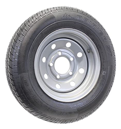 eCustomrim 2-Pack Radial Trailer Tire Rim Assembly ST145/R12 Silver 5 Lug
