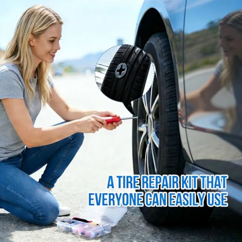 Schrader Valve Stem Removal Tool & Tire Repair Kit Tire Valve Stem Tool with Tire Repair Screws Universal Valve Core Removal Tool for Car Motorcycle Bike ATV (44 pcs)