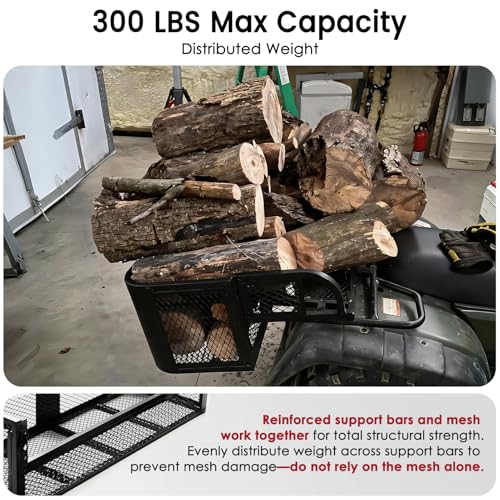 ORCISH Heavy Duty ATV Rear Drop Basket, Steel Mesh Rack with Mounting Kit - size: 40" L