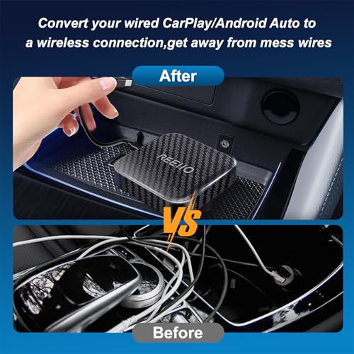 Wireless CarPlay Ai Box with Net-Flix/YouTube/TF Card Slot Convert Wired CarPlay to Wireless for 2016 and Above Original Wired CarPlay Touchscreen Car,Plug&Play Easy Setup Android Auto Car Video Box