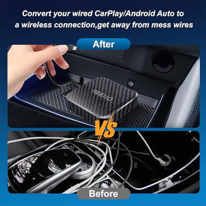 Wireless CarPlay Ai Box with Net-Flix/YouTube/TF Card Slot Convert Wired CarPlay to Wireless for 2016 and Above Original Wired CarPlay Touchscreen Car,Plug&Play Easy Setup Android Auto Car Video Box