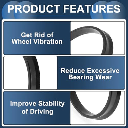 79.6mm to 72.6mm Car Wheel Hub Centric Rings Black Polycarbonate Wheels Center Shaft Shock Absorbing Hubrings 4 Pcs