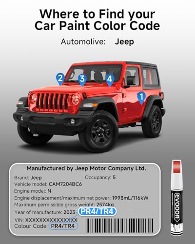 PR4/TR4 Flame Red Touch Up Paint Compatible with JeepExact Match 2 in 1 Touch up Paint for Chips and Nicks Repair - color: Flame Red(PR4/TR4) Compatible with Cherokee/Liberty