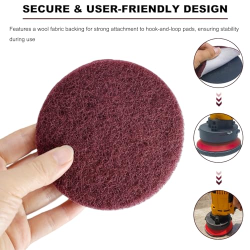20 PCS 4 Inch 120-2000 Grit Hoop and Loop Scrubber Scouring Pads Drill Scuffing Disc Flocking Scuff Pads, Conditioning Discs Polishing Pads for Furniture Automotive Cleaning, Rust Removal - style: MIX Grit