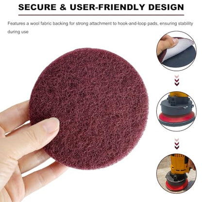 20 PCS 4 Inch 120-2000 Grit Hoop and Loop Scrubber Scouring Pads Drill Scuffing Disc Flocking Scuff Pads, Conditioning Discs Polishing Pads for Furniture Automotive Cleaning, Rust Removal - style: MIX Grit